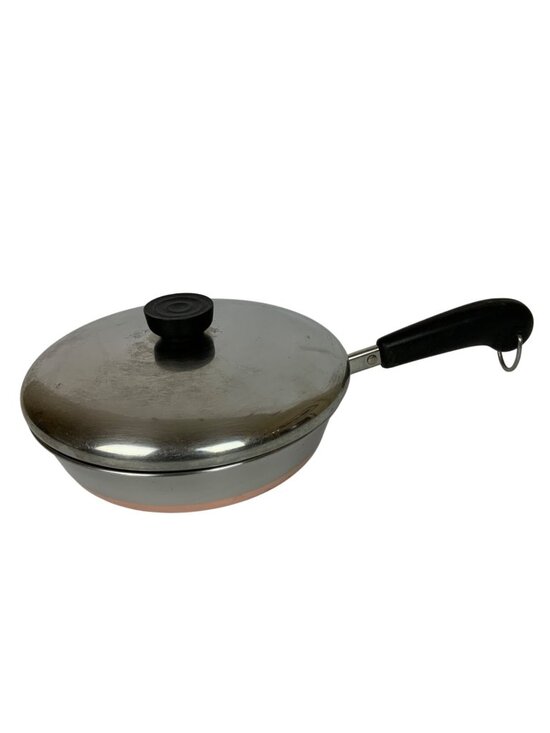 Revere Ware Other - Revere Ware Copper Clad Stainless Steel 8 inch Skillet & Lid USA Vintage 1940s